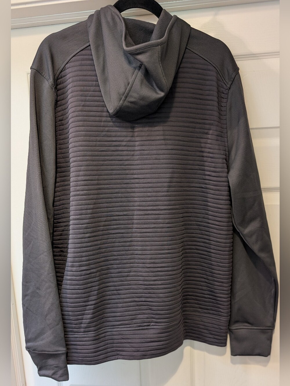 NEW! Gerry Men's Charcoal Slate Gray Full Zip Quilted Ribbed Hoodie Size XL NWT - Picture 2 of 15